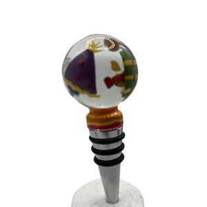 Handpainted Make A Splash Birthday Wine Bottle Stopper Bar Glass Decorative